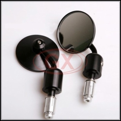 Black Round Bar End Mirror